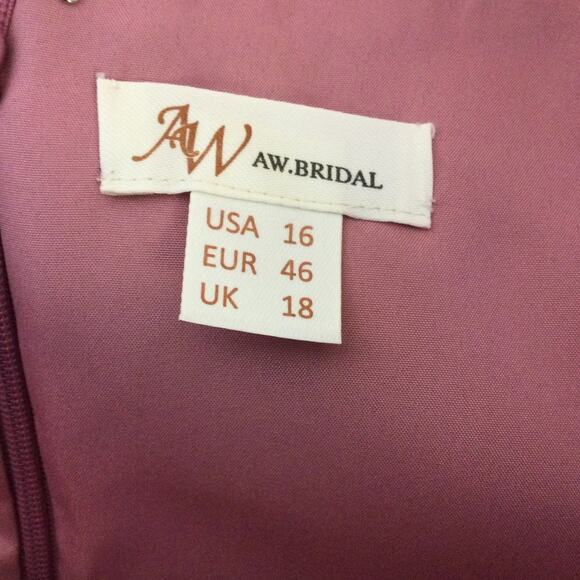 AW BRIDAL 16 2X plus pink mother of bride 2pc wedding formal maxi dress b160 - Picture 8 of 9